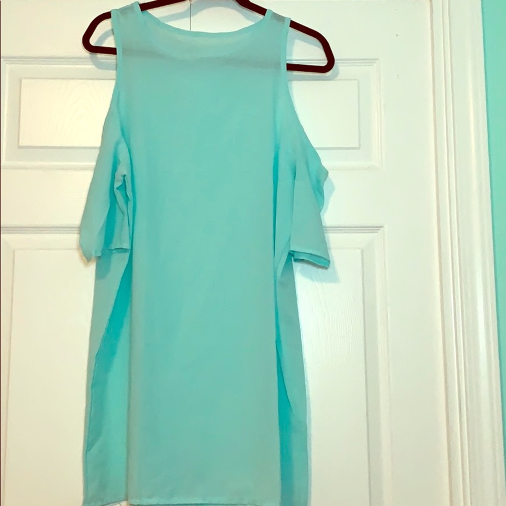 Tiffany Blue Cold Shoulder Tunic